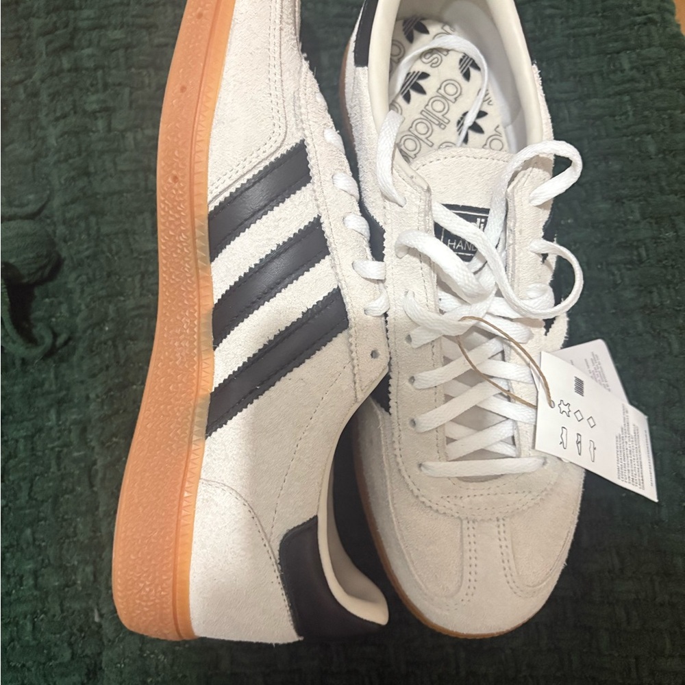 adidas Spezial White Suede Sneakers with Black Stripes - Picture 2 of 6